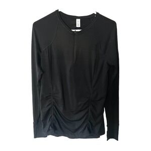 Athleta Long Sleeve Top Womens Size Medium Black Intrepid Sunshine Shield